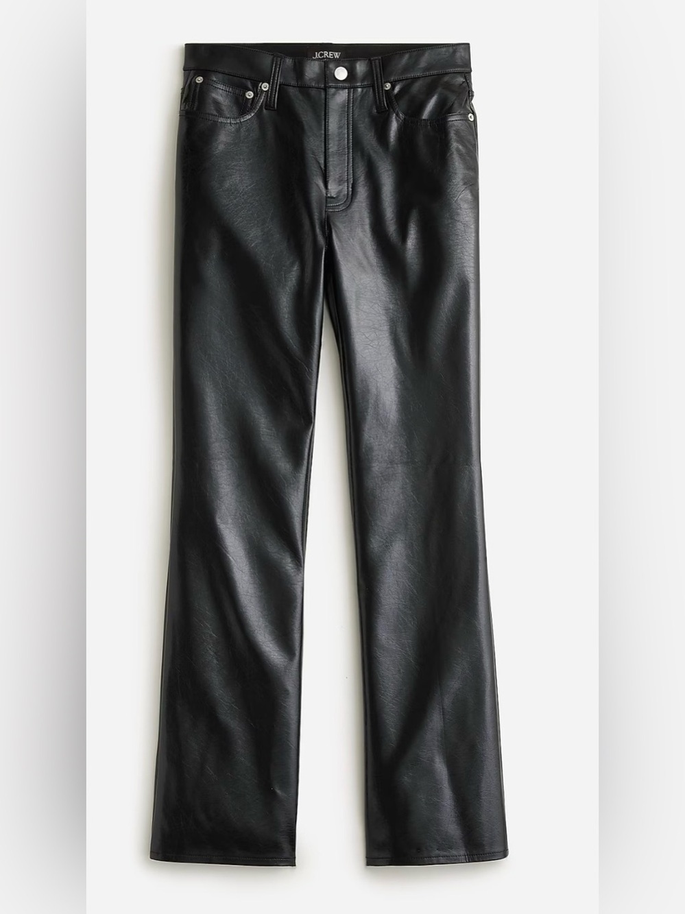 J Crew Demi bootcut faux leather pants, size 27